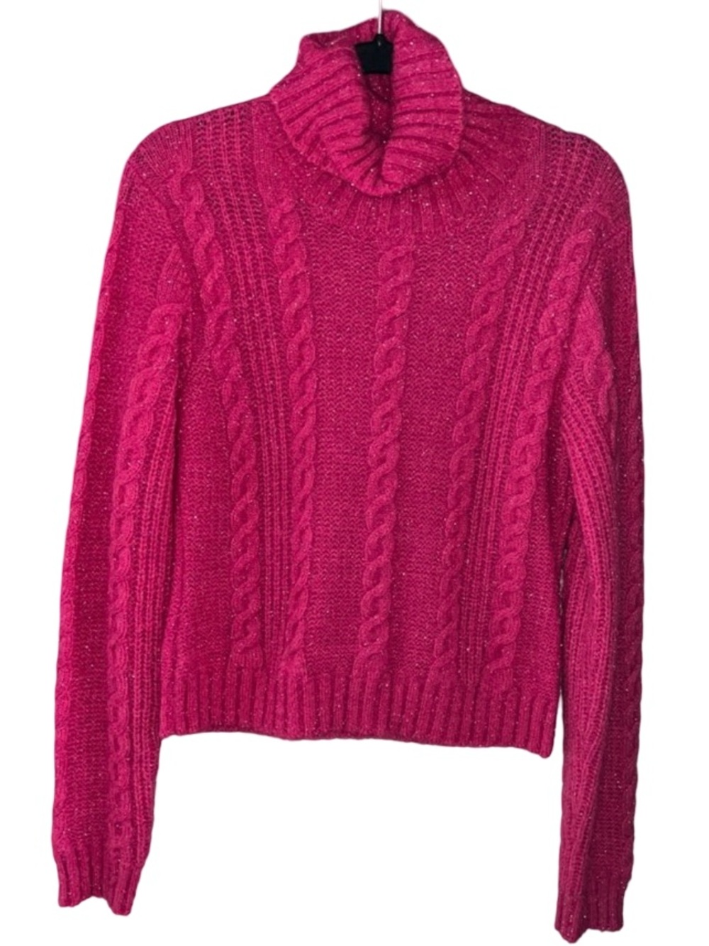 Versace Hot Pink Metallic Warm Sweater Cable Knit